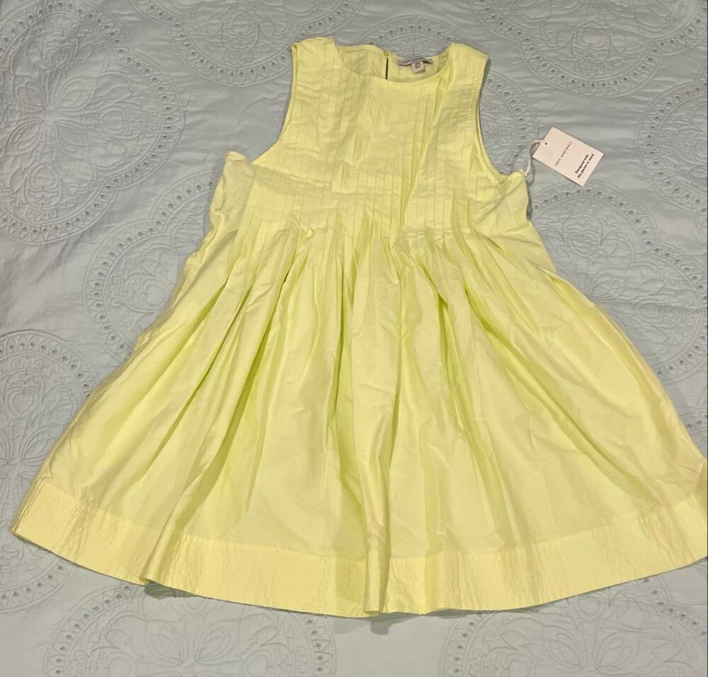 Free Assembly Yellow Dress Pleated XS 0/2 New